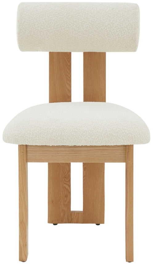 Safavieh Couture Halloway Boucle And Wood Dining Chair, SFV5099 - Ivory / Natural