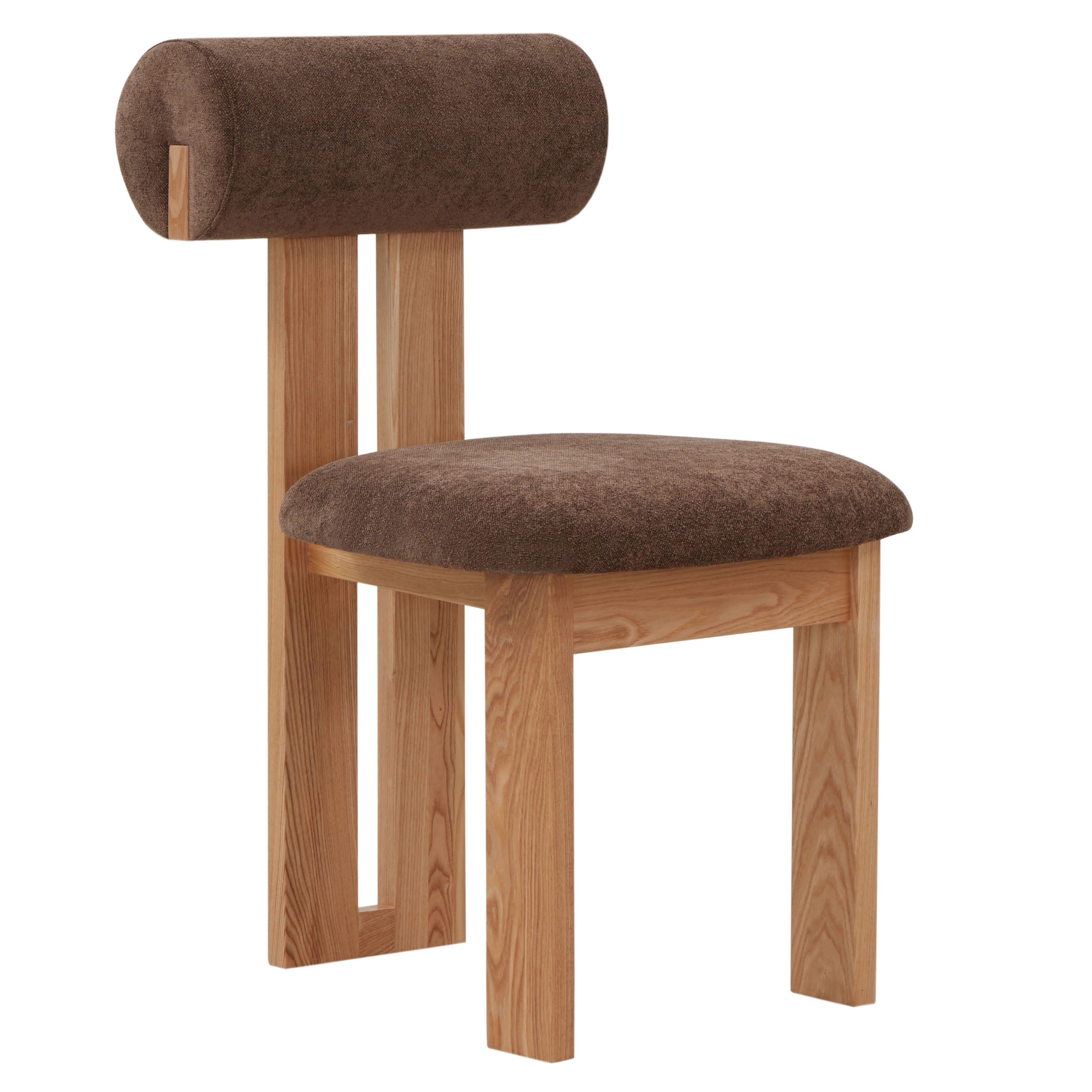 Safavieh Couture Halloway Boucle And Wood Dining Chair, SFV5099 - Dark Brown / Natural