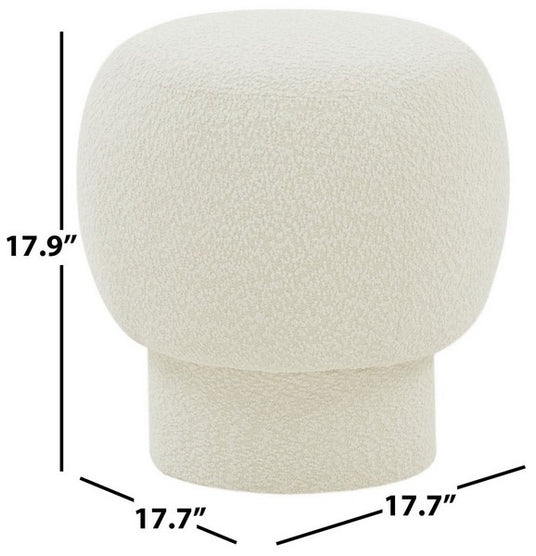 Safavieh Couture Leboeff Round Ottoman, SFV5101 - Ivory