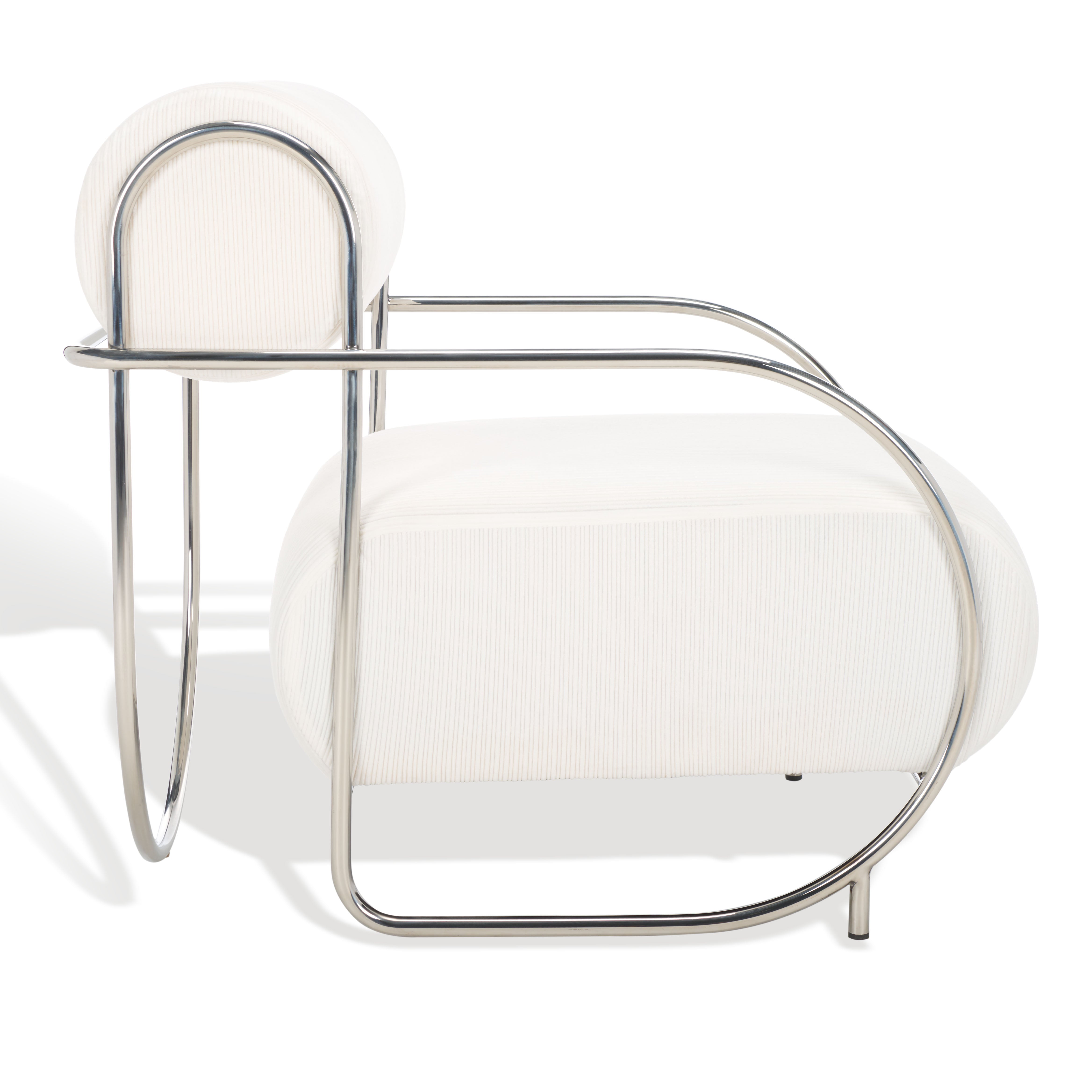 Safavieh Couture Bethann Metal Frame Accent Chair, SFV5130 - White / Silver