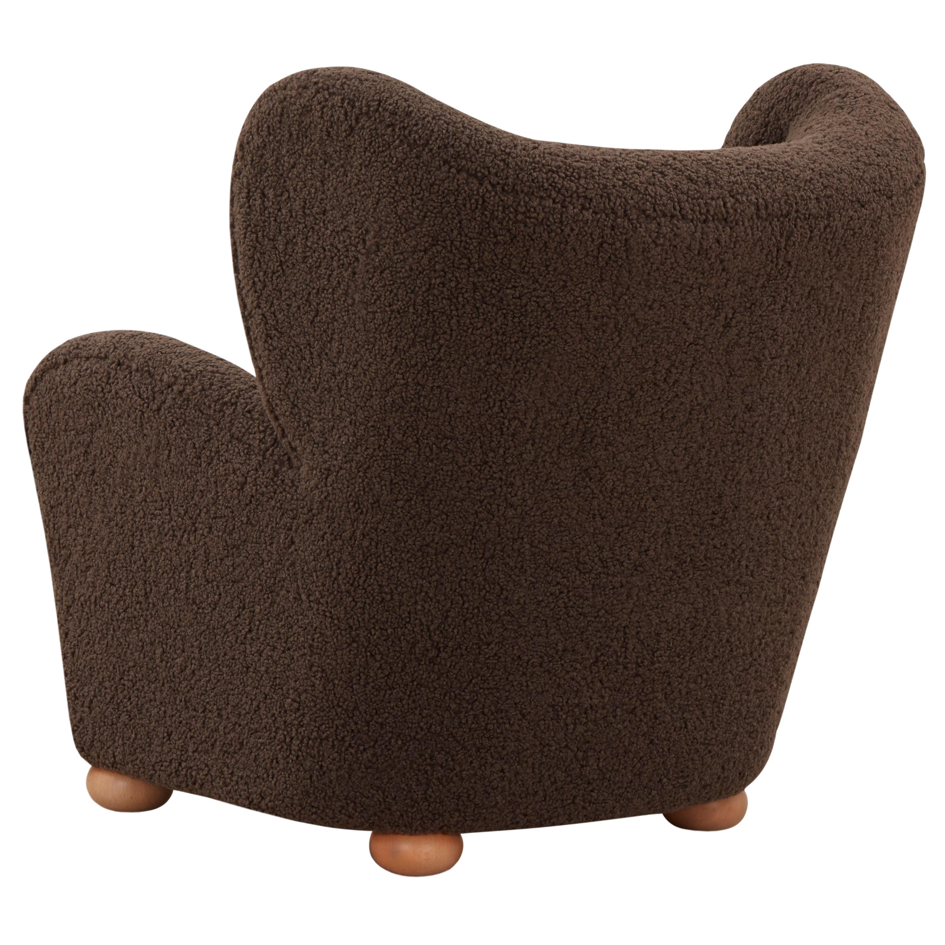 Safavieh Couture Galloway Wingback Accent Chair, SFV5139A - Dark Brown / Natural