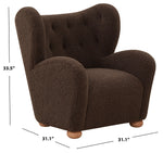 Safavieh Couture Galloway Wingback Accent Chair, SFV5139A - Dark Brown / Natural