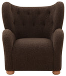 Safavieh Couture Galloway Wingback Accent Chair, SFV5139A - Dark Brown / Natural