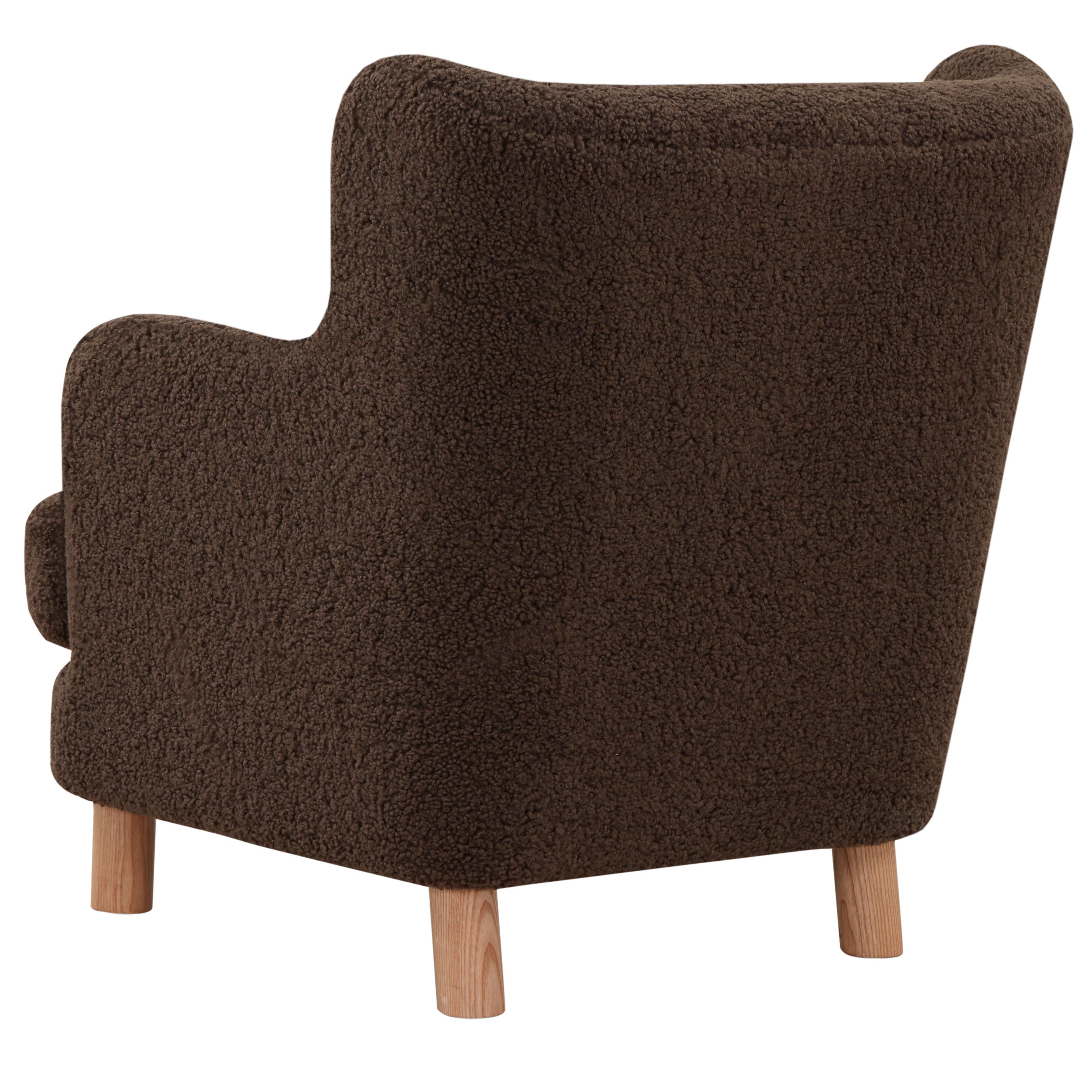 Safavieh Couture Rainier Wingback Accent Chair, SFV5140 - Dark Brown / Natural