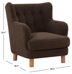 Safavieh Couture Rainier Wingback Accent Chair, SFV5140 - Dark Brown / Natural