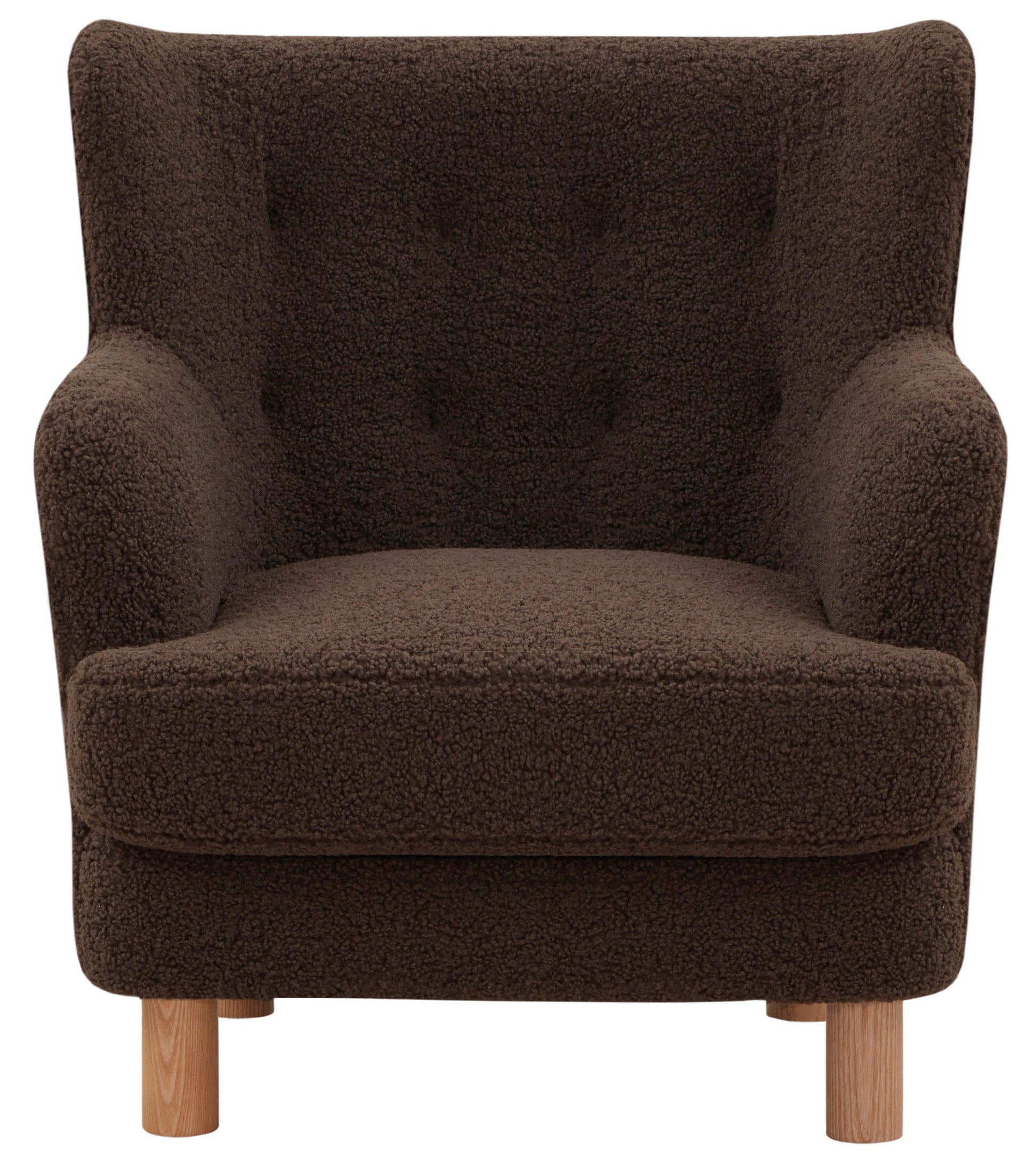 Safavieh Couture Rainier Wingback Accent Chair, SFV5140 - Dark Brown / Natural