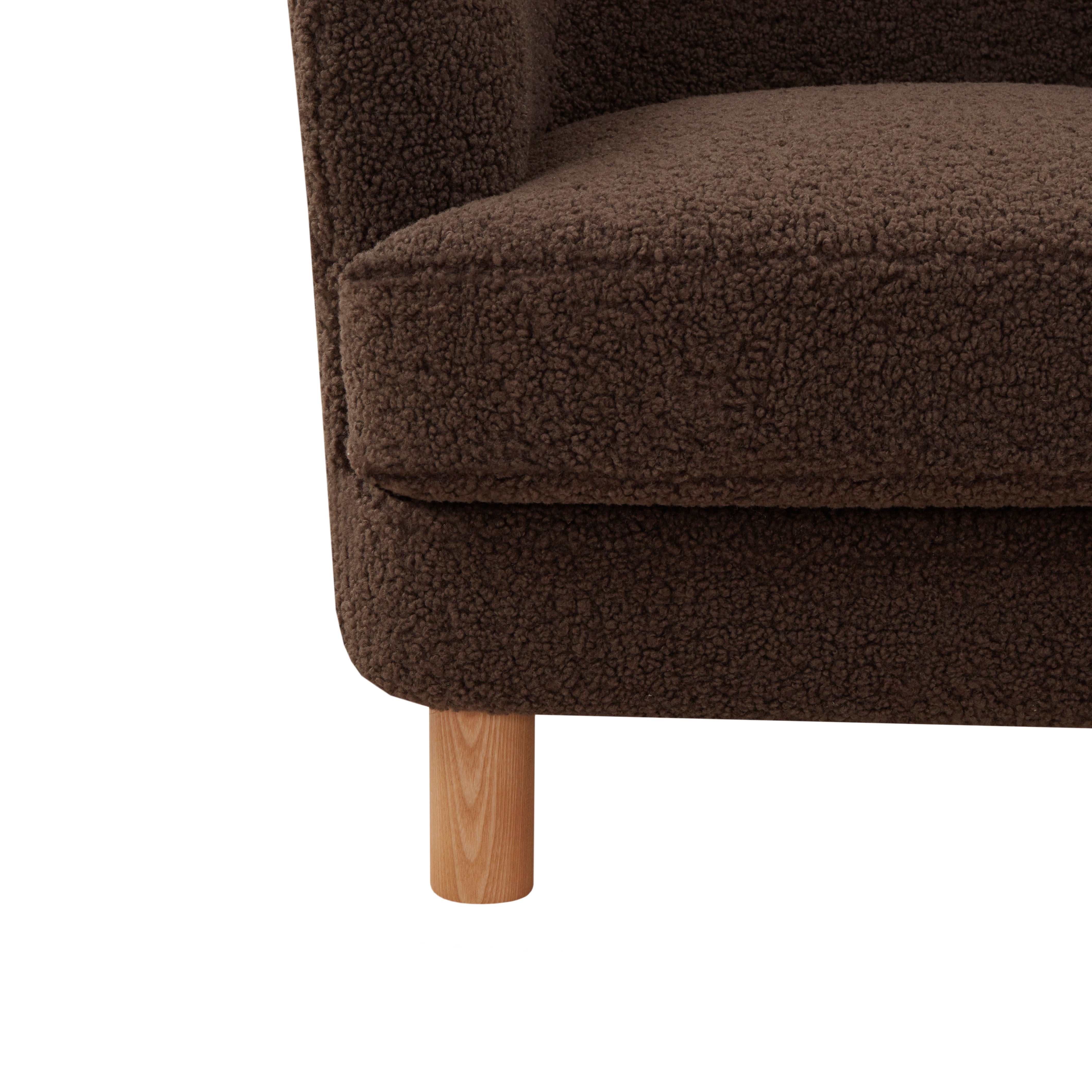 Safavieh Couture Rainier Wingback Accent Chair, SFV5140 - Dark Brown / Natural