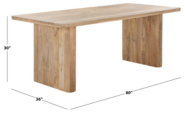 Safavieh Couture Hewlett Wood 80" Dining Table, SFV5749 - Natural