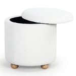 Safavieh Couture Becka Round Boucle Storage Ottoman, SFV6100 - Ivory / Natural