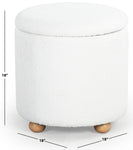 Safavieh Couture Becka Round Boucle Storage Ottoman, SFV6100 - Ivory / Natural