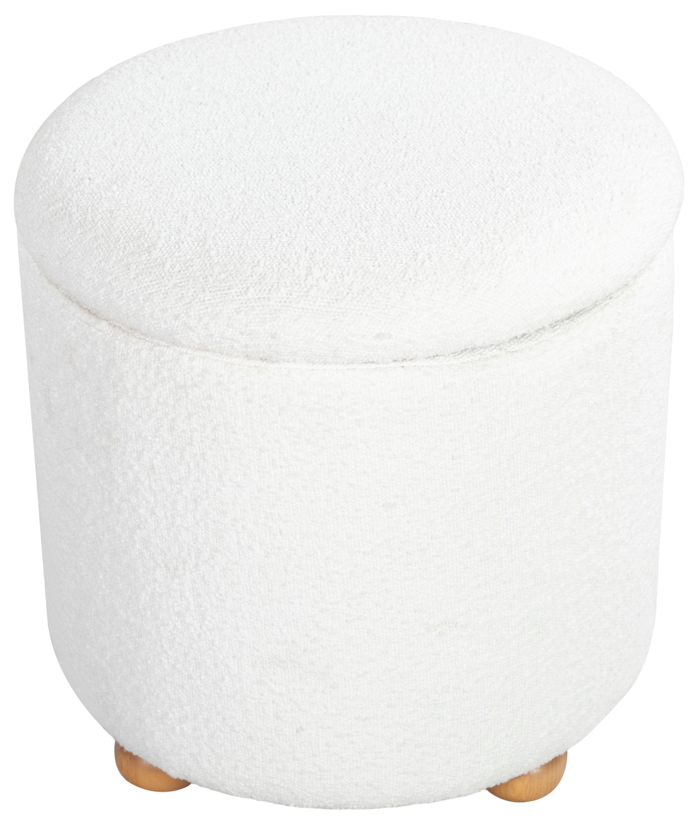 Safavieh Couture Becka Round Boucle Storage Ottoman, SFV6100 - Ivory / Natural