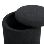 Safavieh Couture Becka Round Boucle Storage Ottoman, SFV6100 - Black / Natural