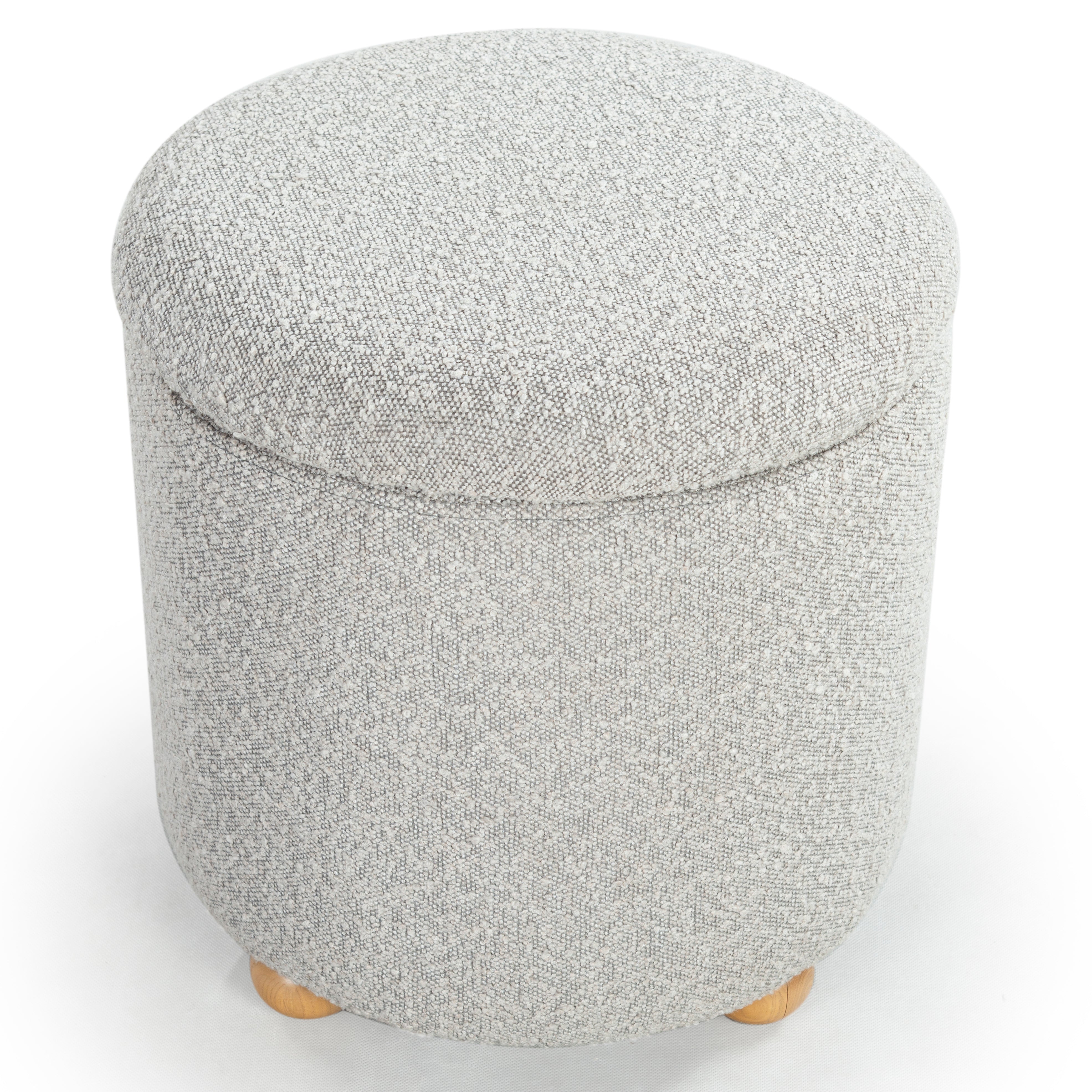 Safavieh Couture Becka Round Boucle Storage Ottoman, SFV6100 - Grey / Natural