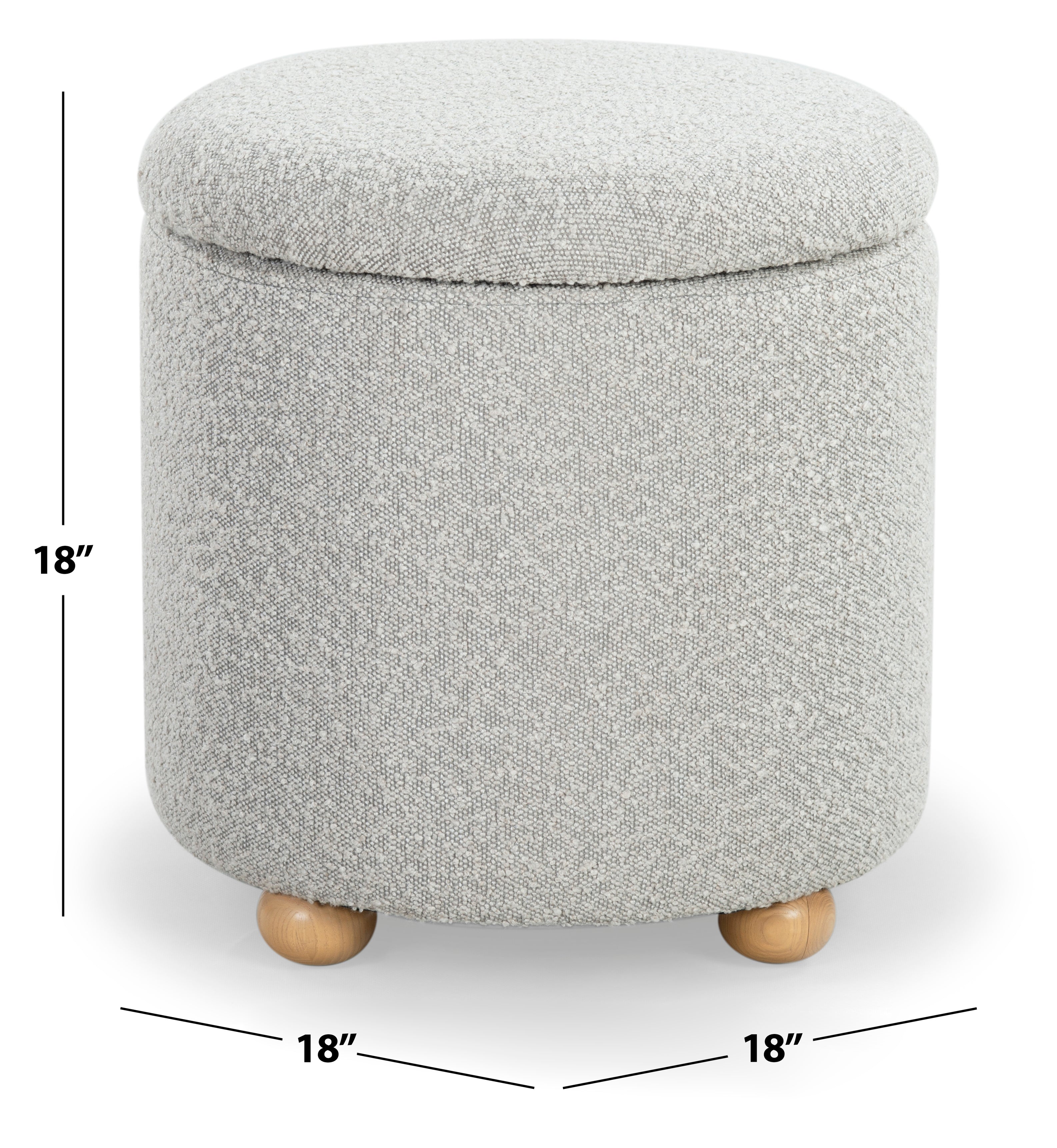 Safavieh Couture Becka Round Boucle Storage Ottoman, SFV6100 - Grey / Natural