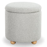 Safavieh Couture Becka Round Boucle Storage Ottoman, SFV6100 - Grey / Natural