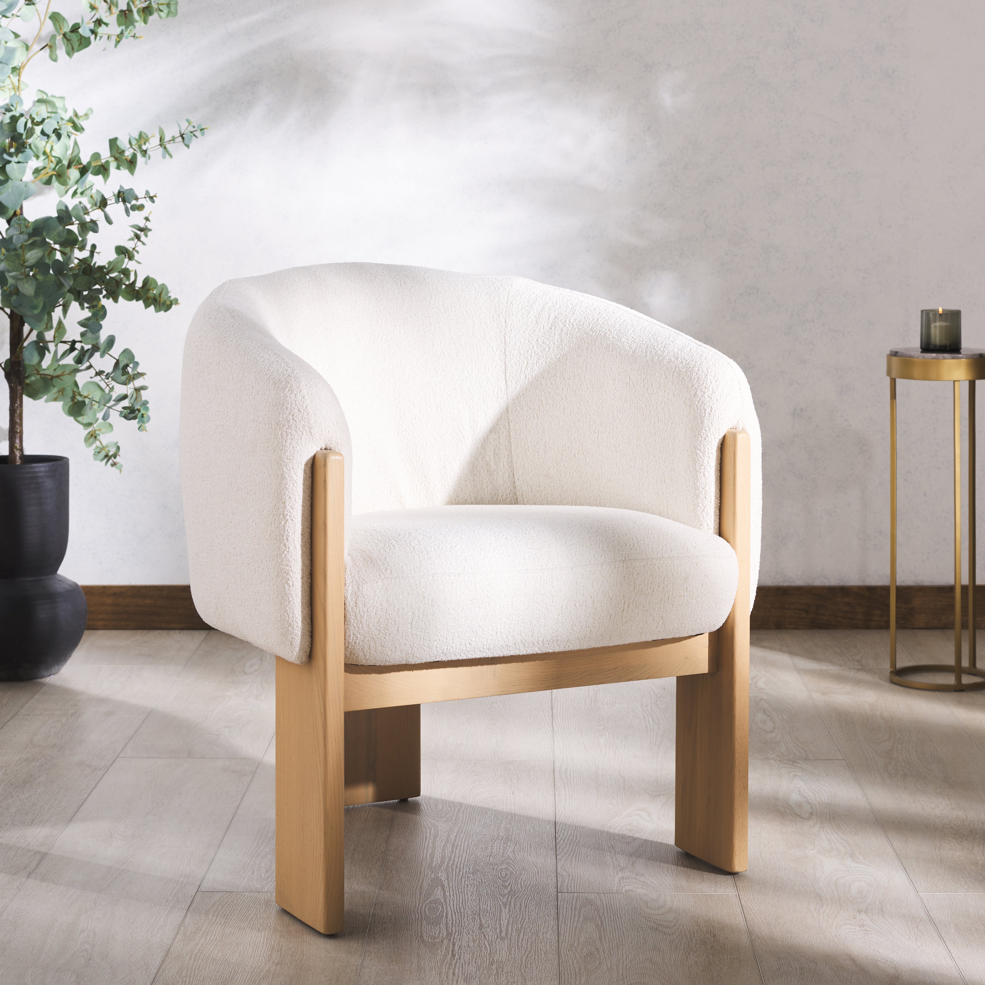 Safavieh Couture Lauricella Barrel Back Dining Chair, SFV6103 - Ivory / Natural