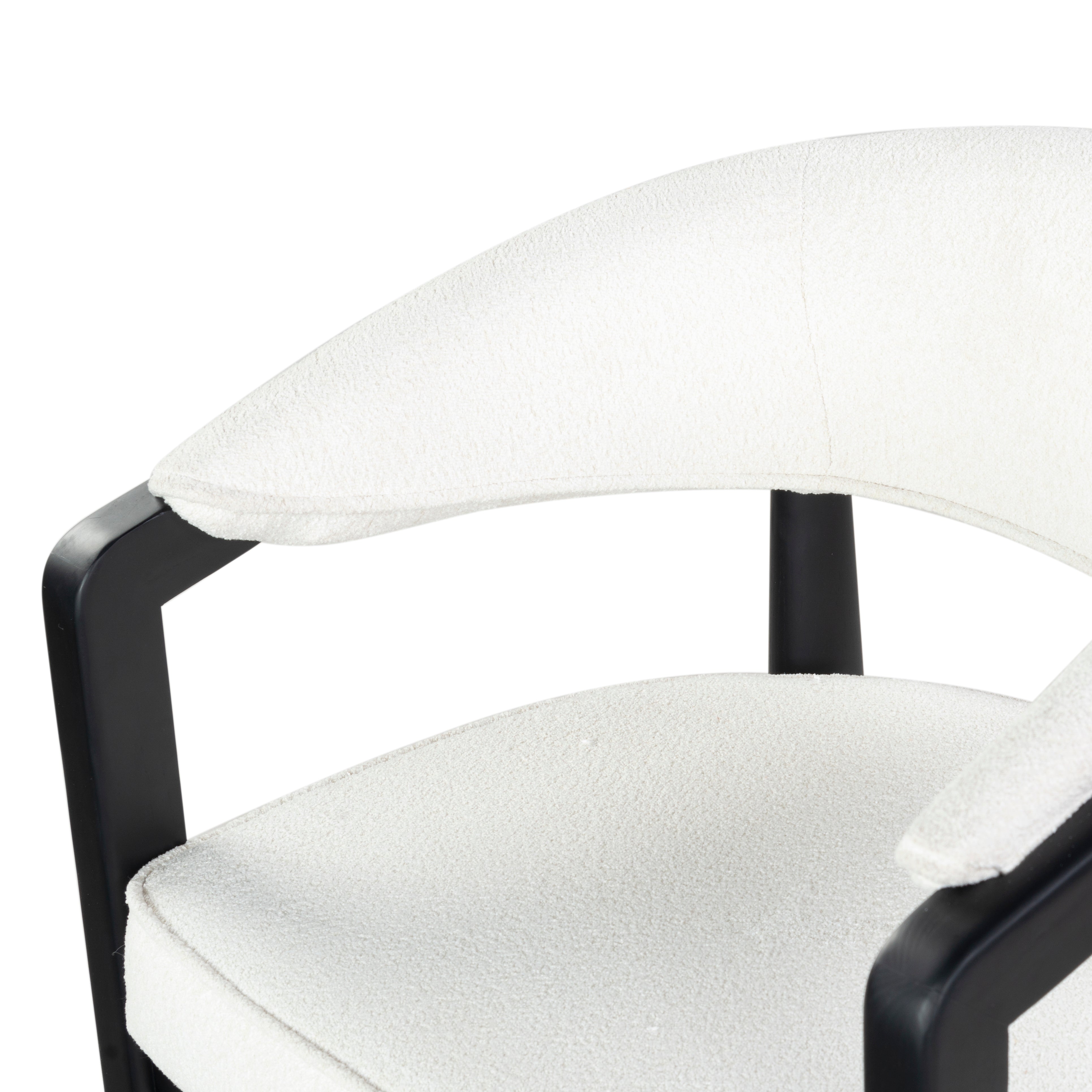 Safavieh Couture Peggy Boucle Dining Chair, SFV6104 - Ivory / Black