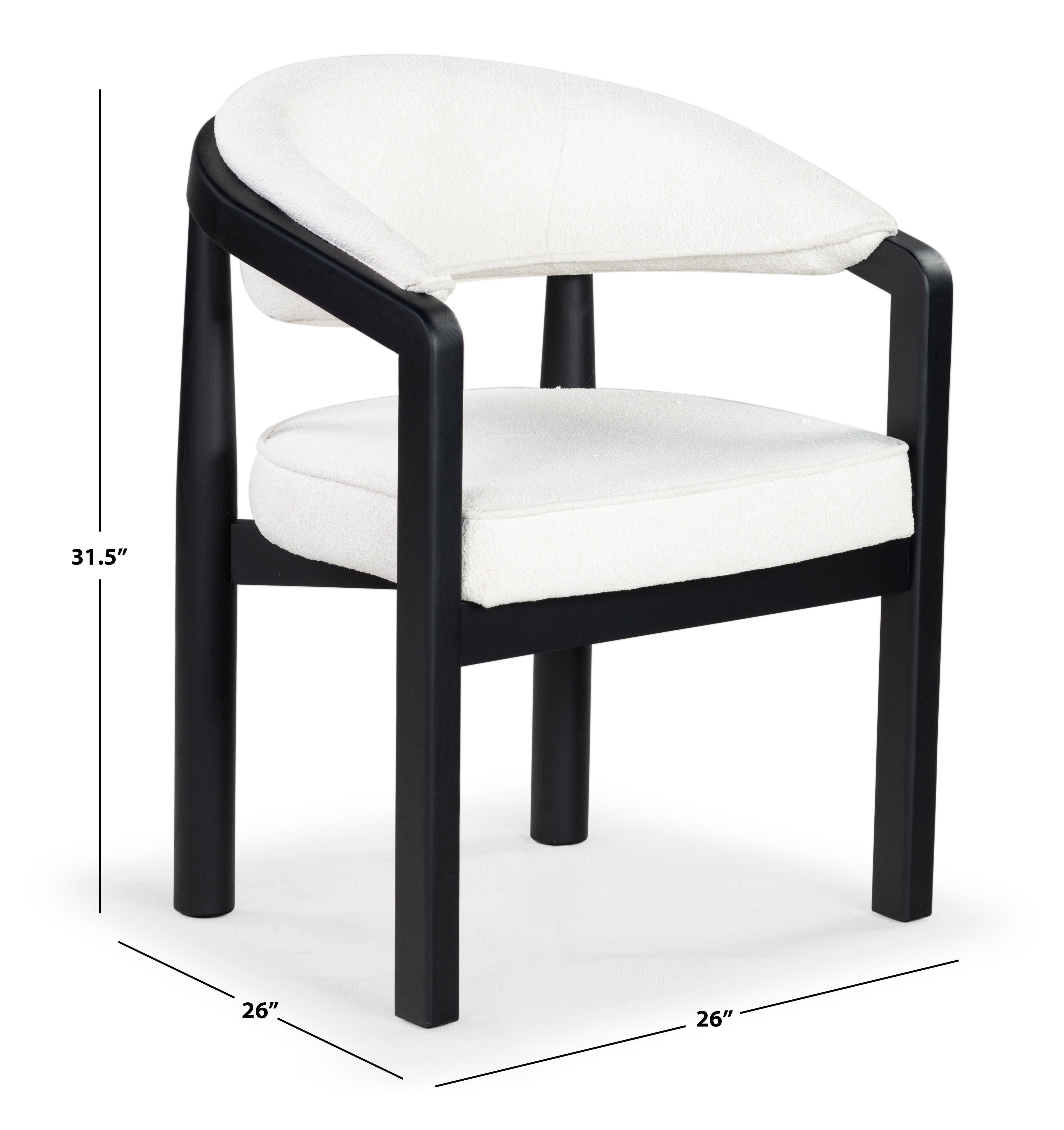 Safavieh Couture Peggy Boucle Dining Chair, SFV6104 - Ivory / Black