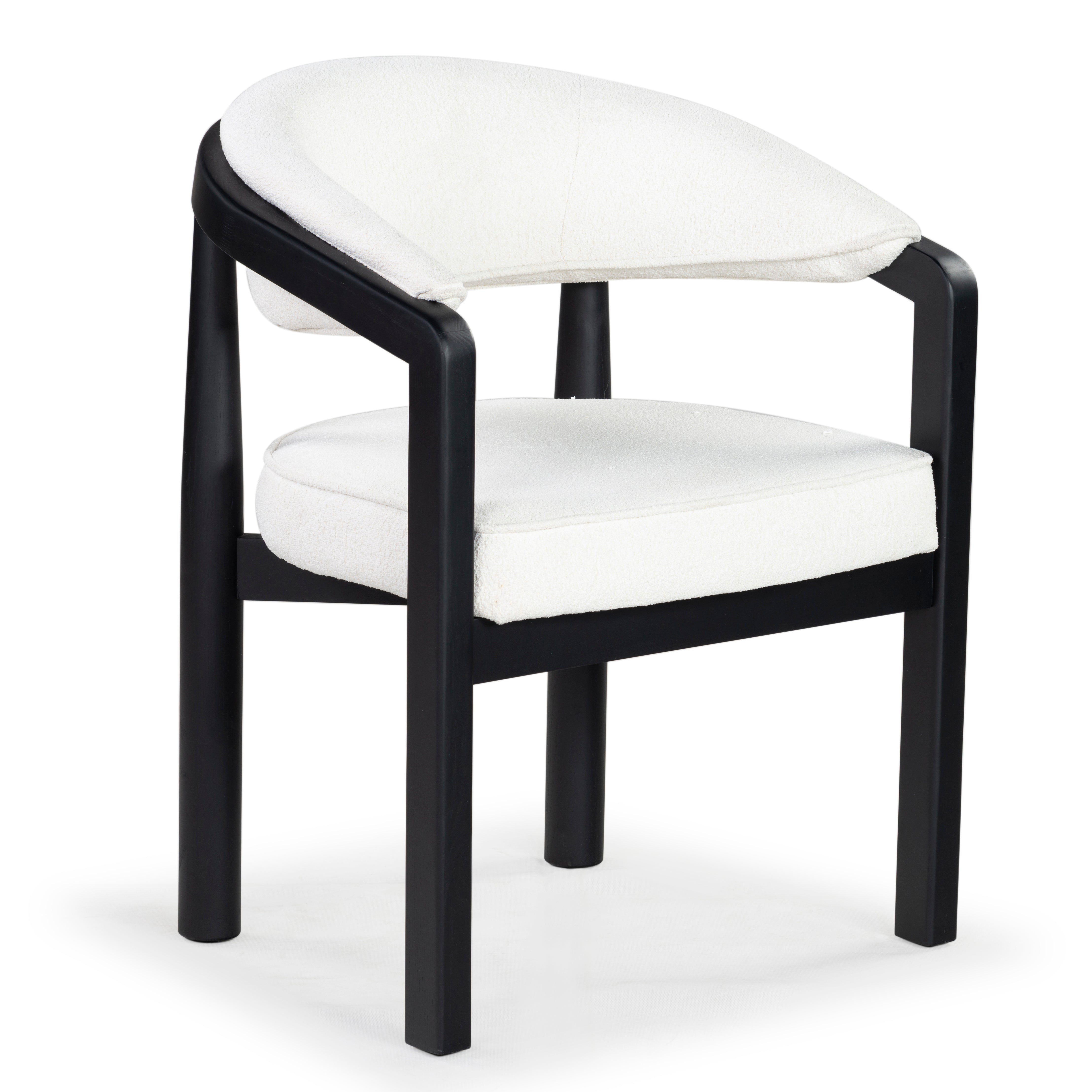 Safavieh Couture Peggy Boucle Dining Chair, SFV6104 - Ivory / Black