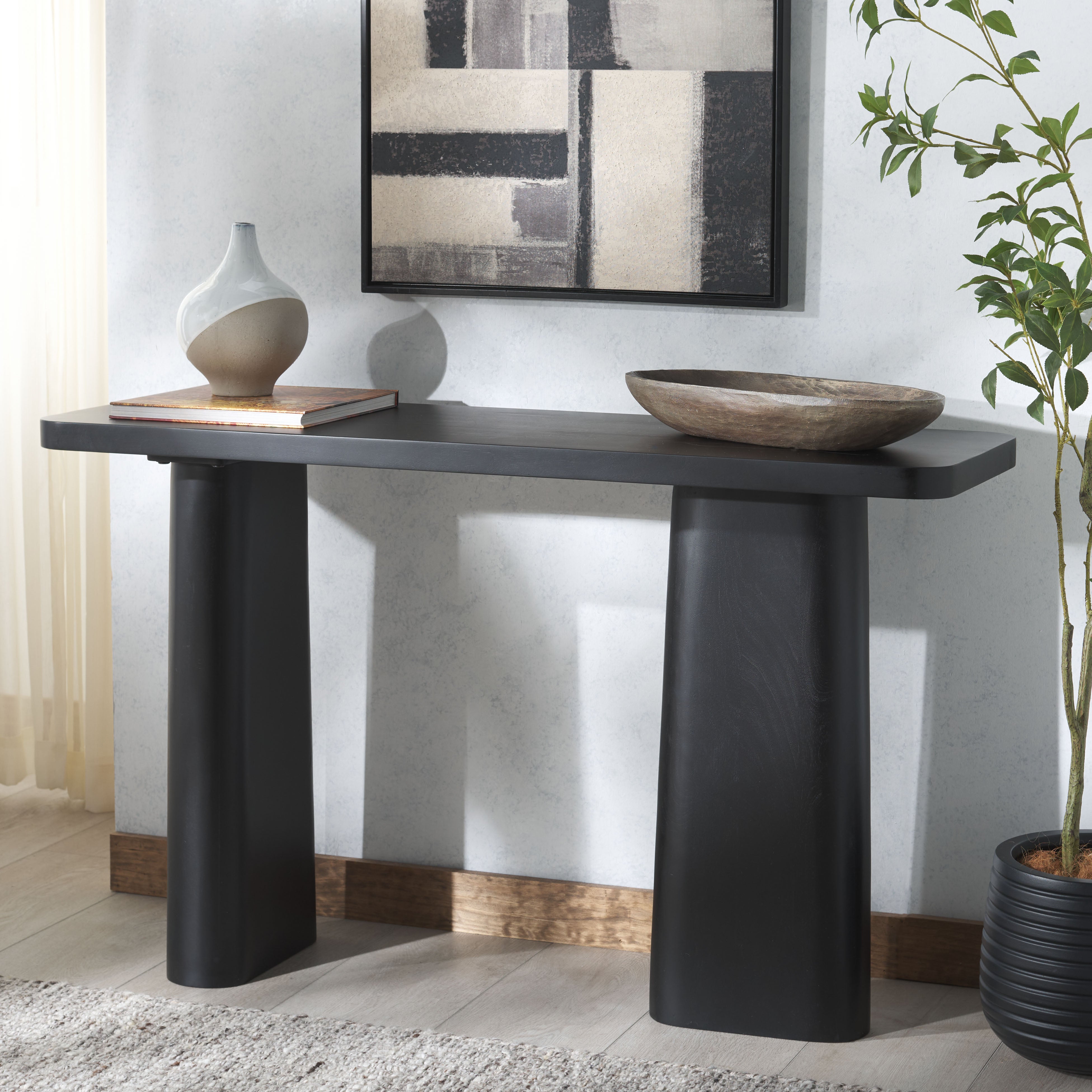 Safavieh Couture Martinelli Wood Console Table, SFV6400 - Black