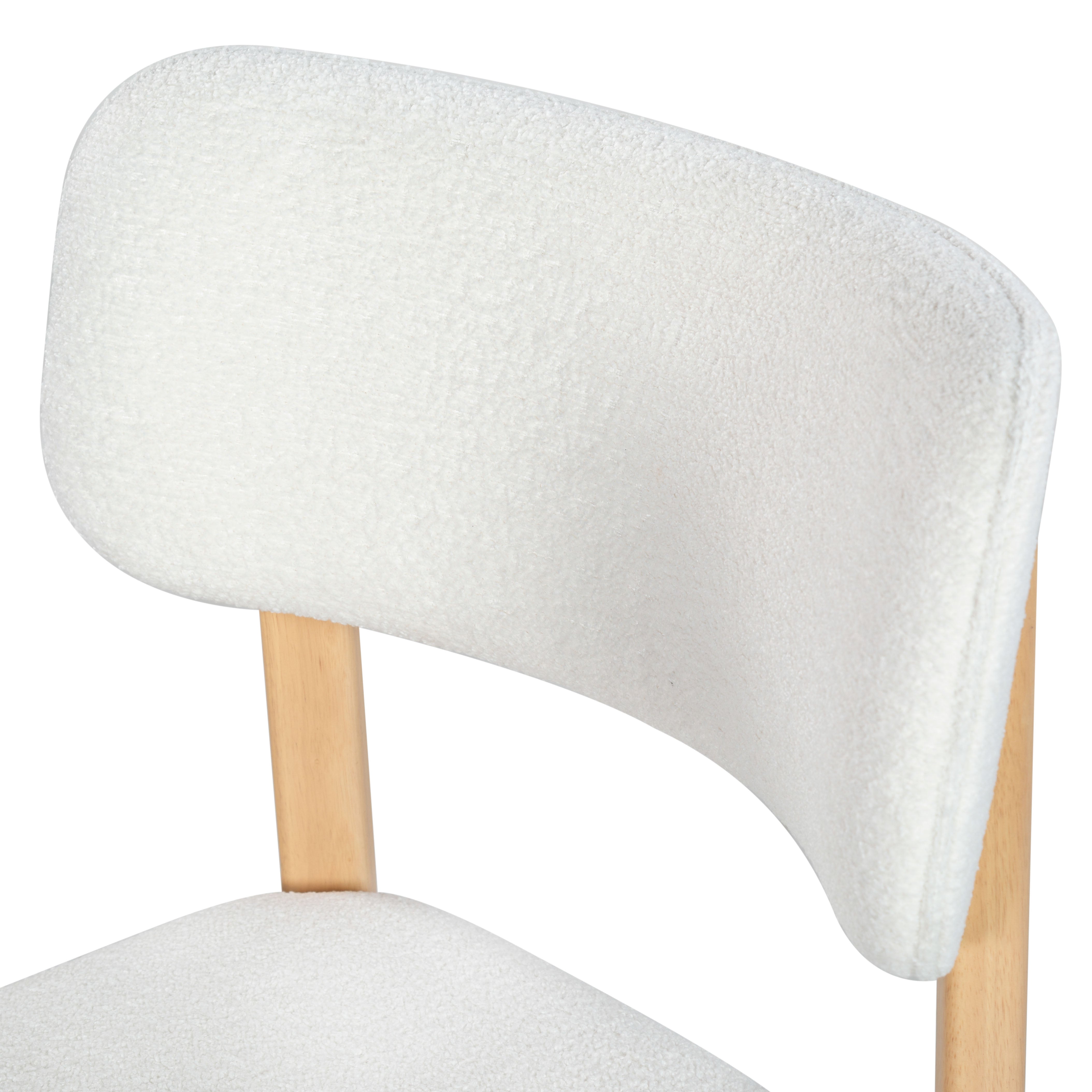 Safavieh Couture Trystan Boucle Dining Chair, SFV7233 - Ivory / Natural