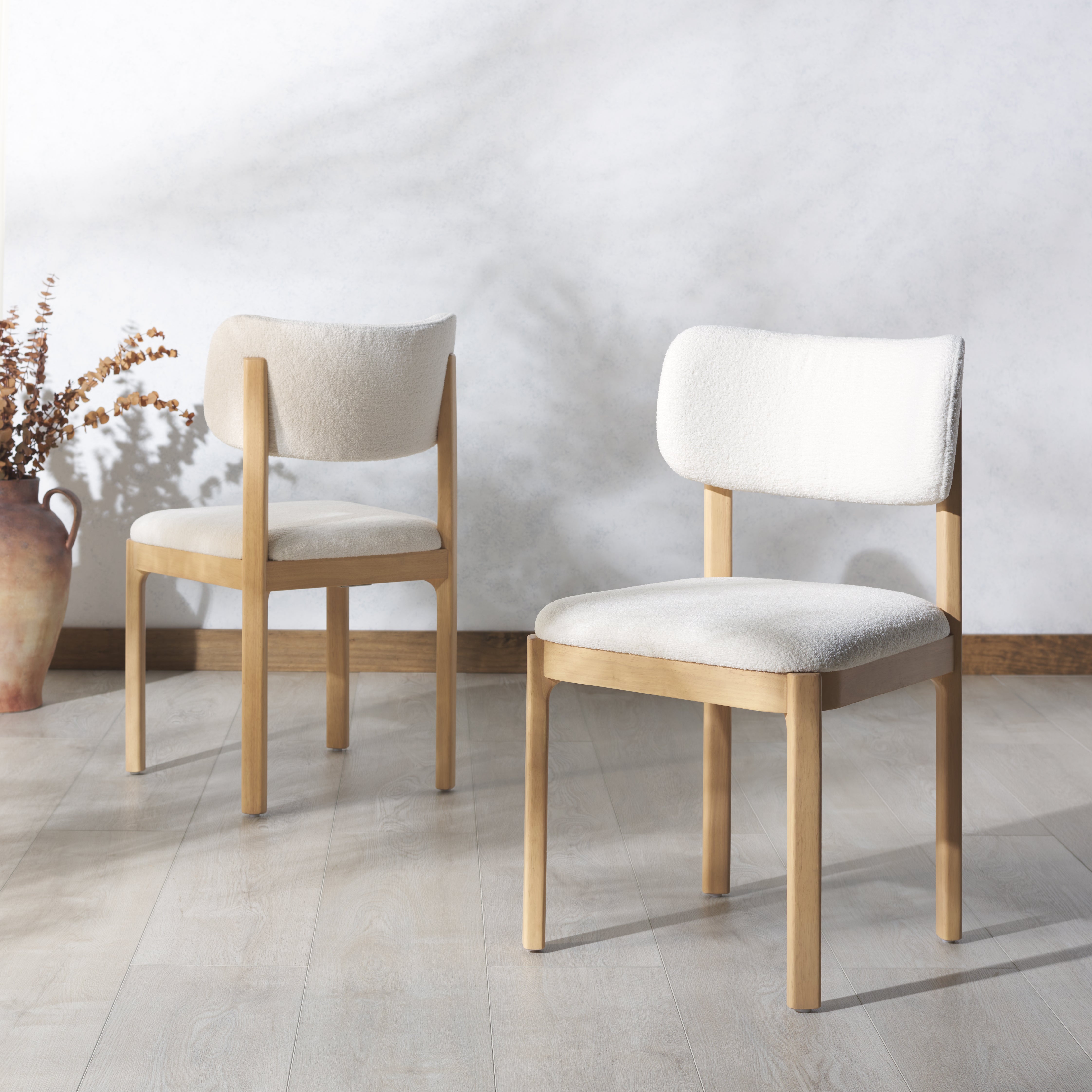 Safavieh Couture Trystan Boucle Dining Chair, SFV7233 - Ivory / Natural