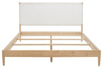 Safavieh Couture Cassity Leather Headboard Bed, SFV8200 - White / Natural