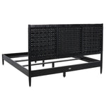 Safavieh Couture Cassity Leather Headboard Bed, SFV8200 - Black