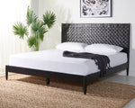 Safavieh Couture Cassity Leather Headboard Bed, SFV8200 - Black