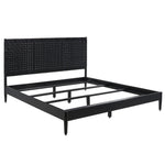 Safavieh Couture Cassity Leather Headboard Bed, SFV8200 - Black