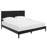 Safavieh Couture Cassity Leather Headboard Bed, SFV8200 - Black