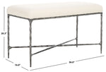 Safavieh Couture Mandy Boucle And Metal Bench, SFV9527 - Ivory / Black