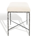 Safavieh Couture Mandy Boucle And Metal Bench, SFV9527 - Ivory / Black