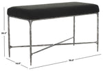 Safavieh Couture Mandy Boucle And Metal Bench, SFV9527 - Black