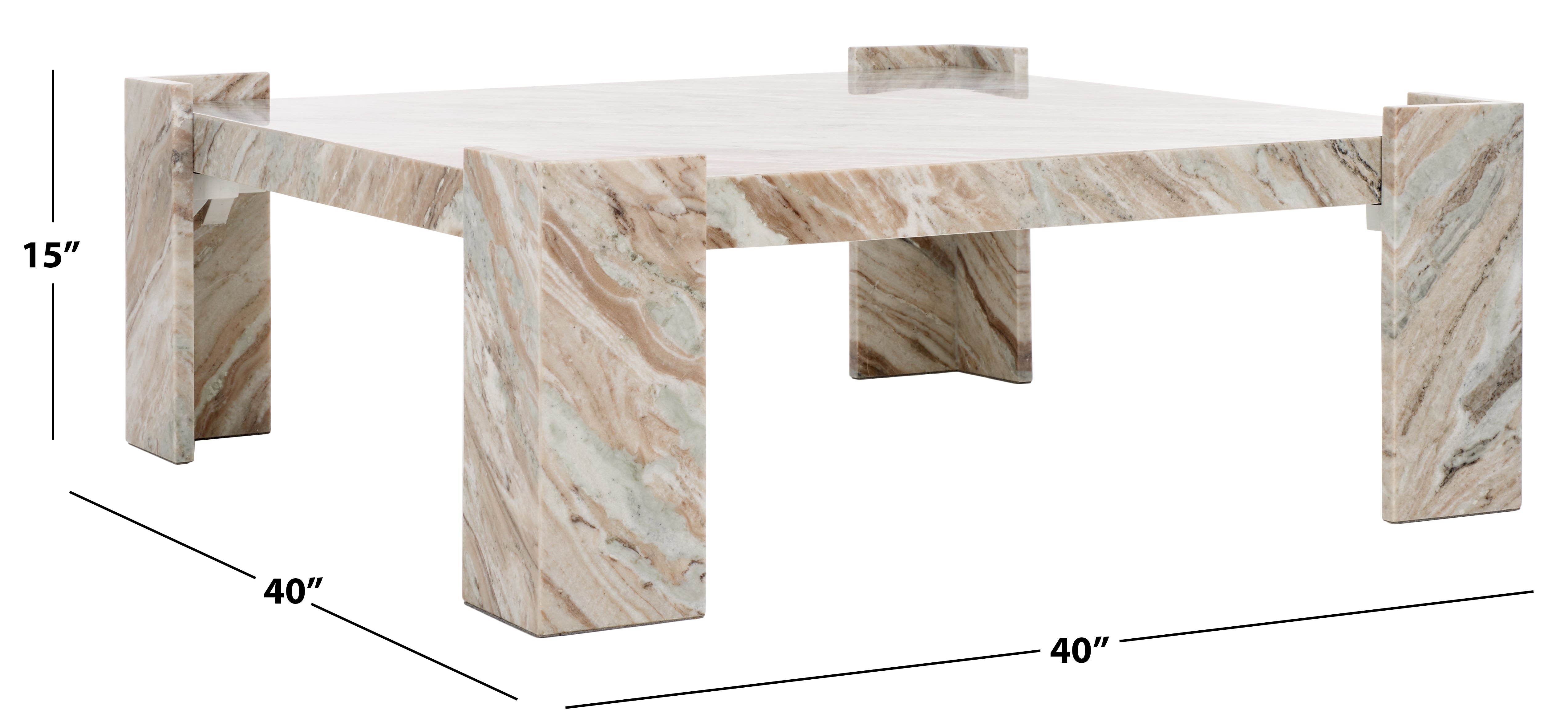 Safavieh Couture Catayana Marble Coffee Table, SFV9711 - White / Brown