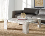 Safavieh Couture Catayana Marble Coffee Table, SFV9711 - White / Brown