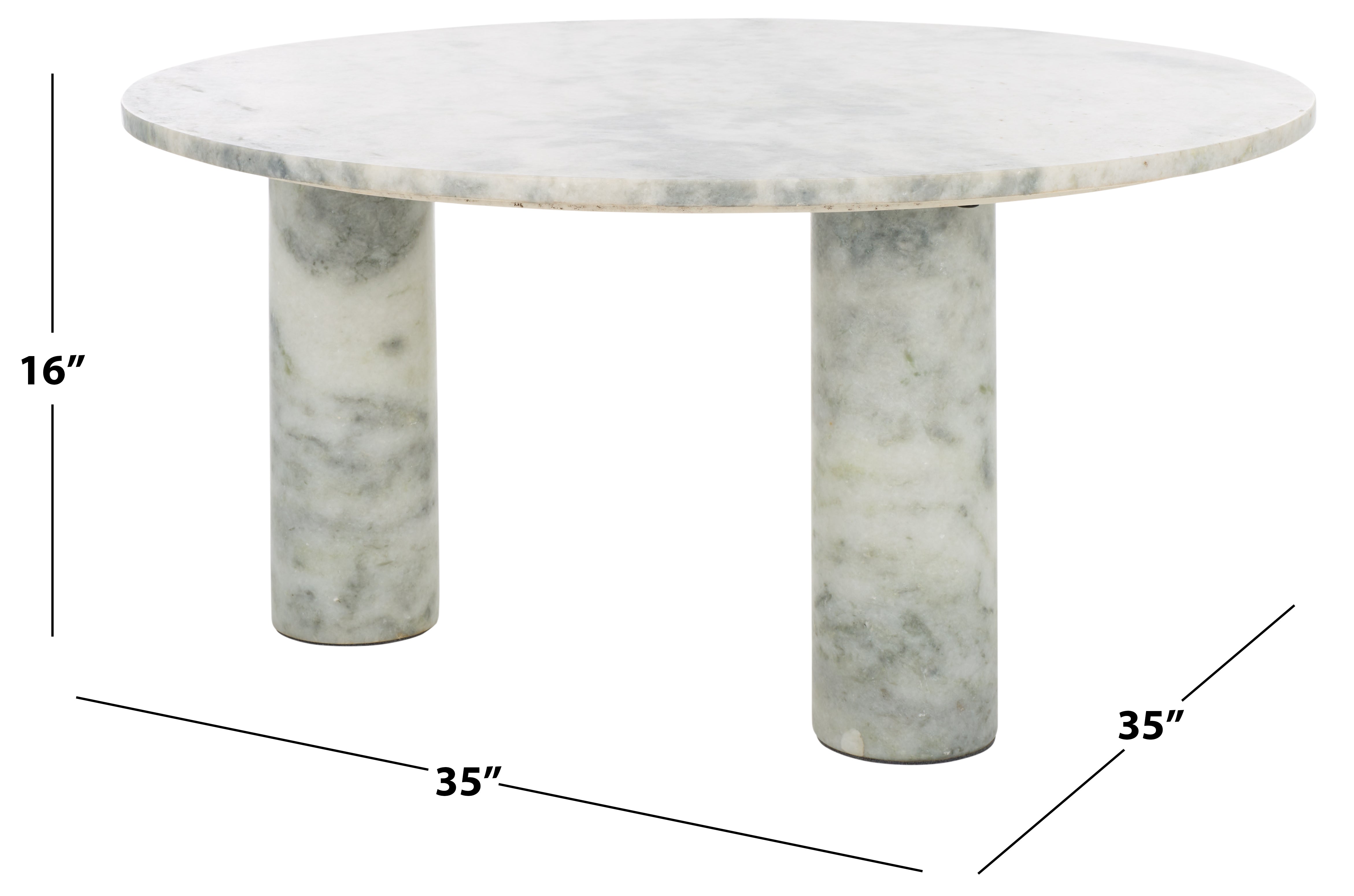 Safavieh Couture Giabella 3 Leg Marble Coffee Table, SFV9716 - White