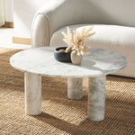 Safavieh Couture Giabella 3 Leg Marble Coffee Table, SFV9716 - White