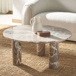 Safavieh Couture Giabella 3 Leg Marble Coffee Table, SFV9716 - White / Brown