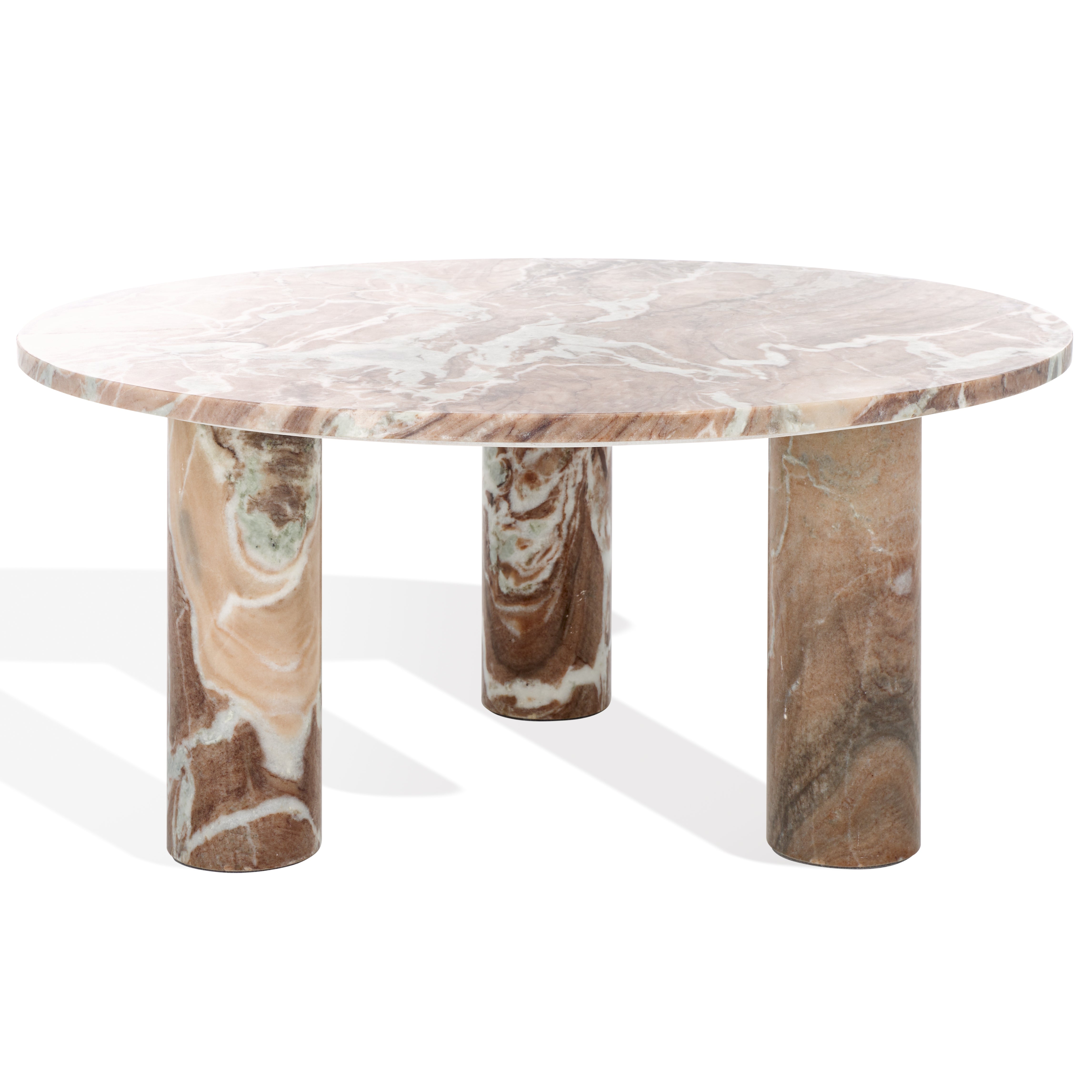 Safavieh Couture Giabella 3 Leg Marble Coffee Table, SFV9716 - White / Brown