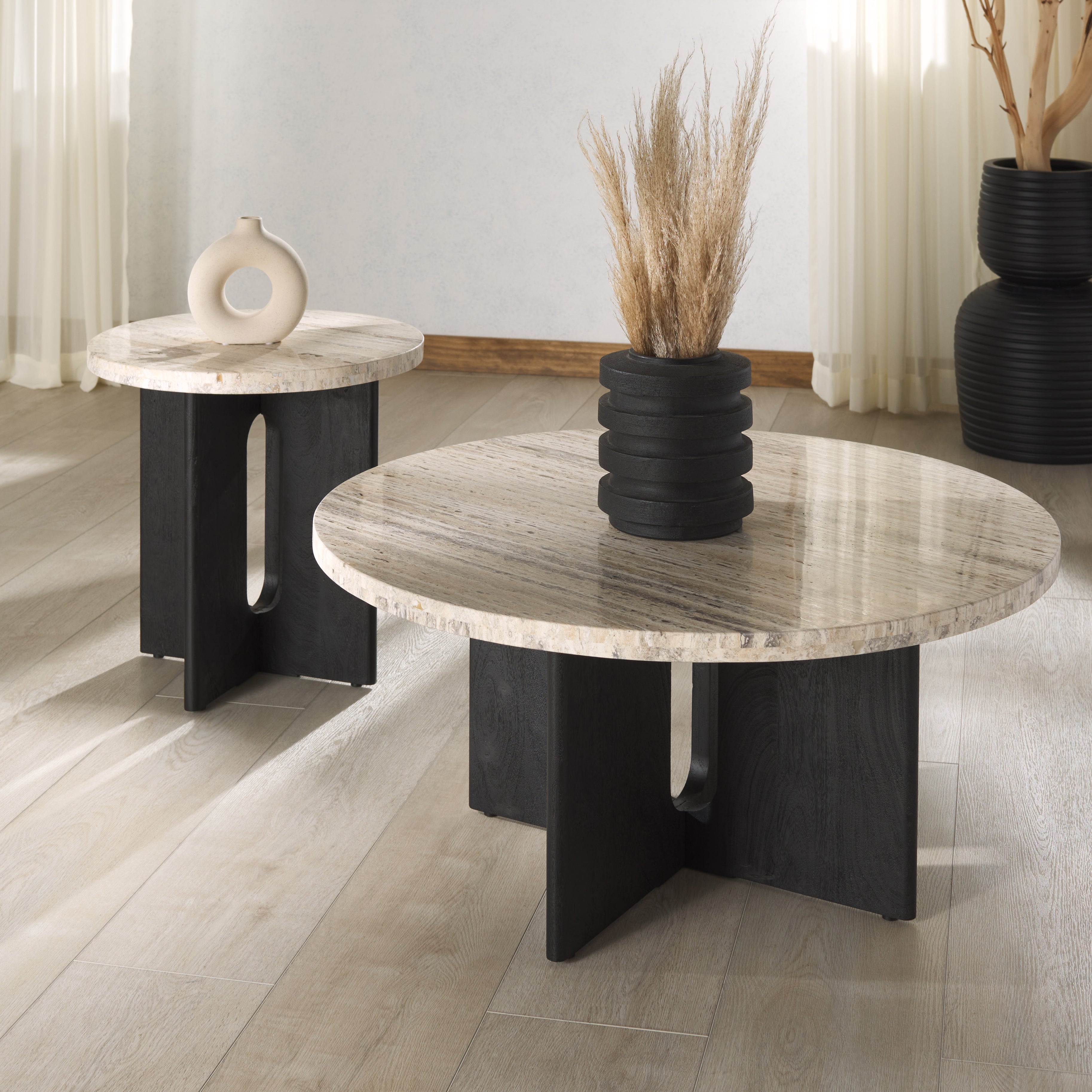 Travertine / Black - Travertine / Black