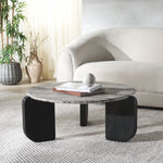 Safavieh Couture Graelyn Marble Top Coffee Table, SFV9724 - Black / Grey