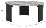 Safavieh Couture Dannica Marble Top Coffee Table, SFV9725 - Black / Grey