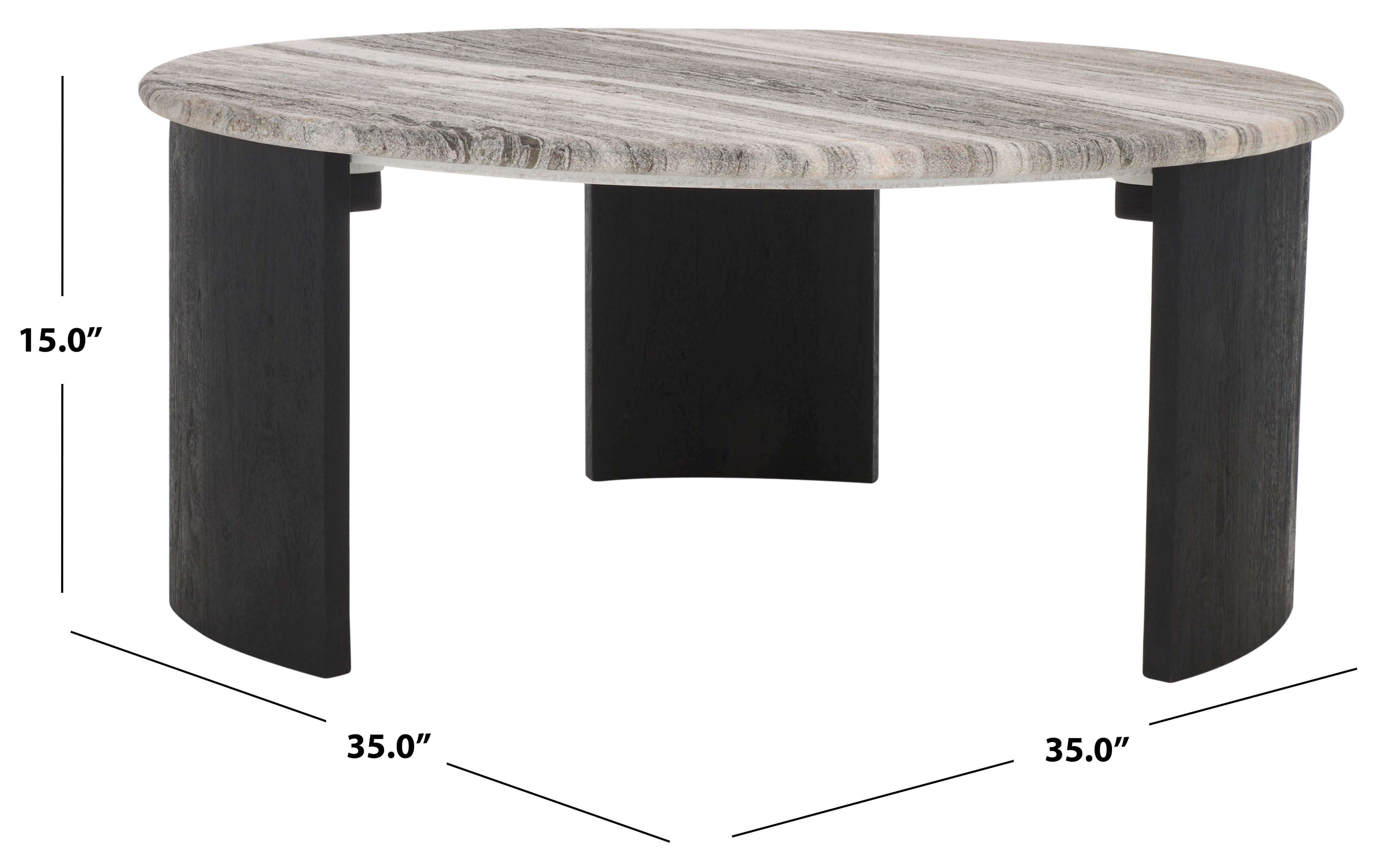 Safavieh Couture Dannica Marble Top Coffee Table, SFV9725 - Black / Grey