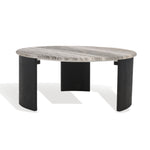 Safavieh Couture Dannica Marble Top Coffee Table, SFV9725 - Black / Grey