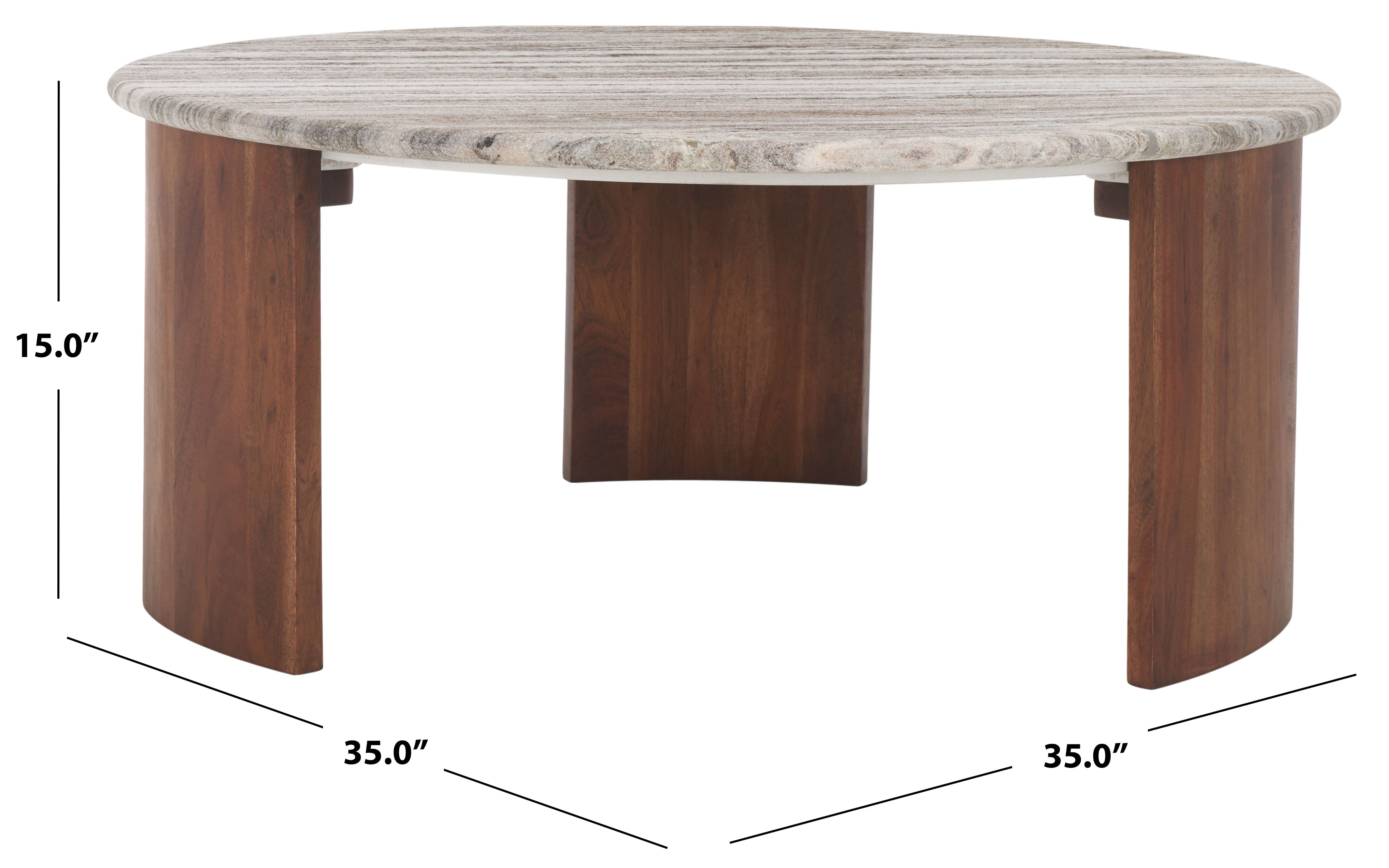 Safavieh Couture Dannica Marble Top Coffee Table, SFV9725 - Walnut / Grey