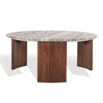 Safavieh Couture Dannica Marble Top Coffee Table, SFV9725 - Walnut / Grey