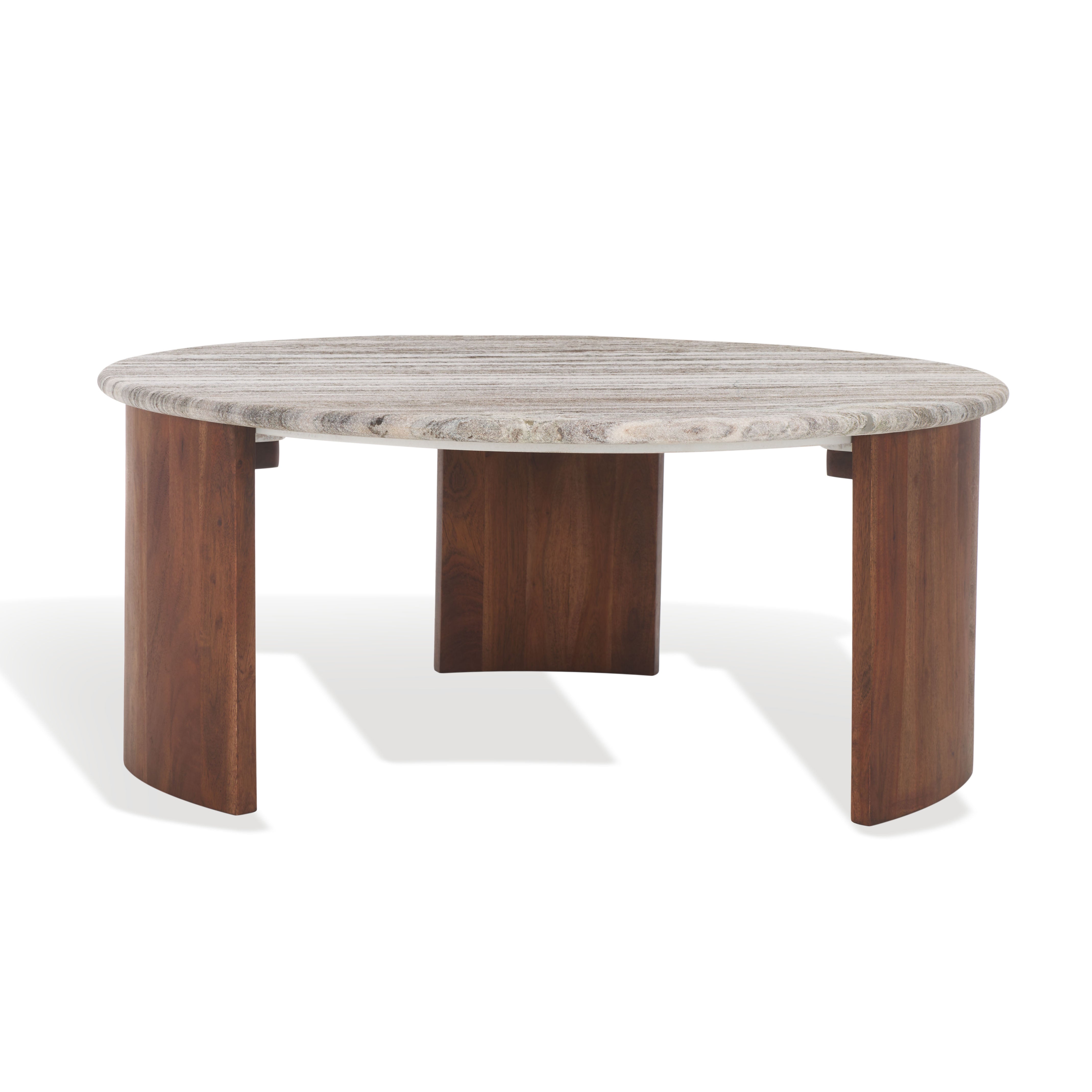 Safavieh Couture Dannica Marble Top Coffee Table, SFV9725 - Walnut / Grey