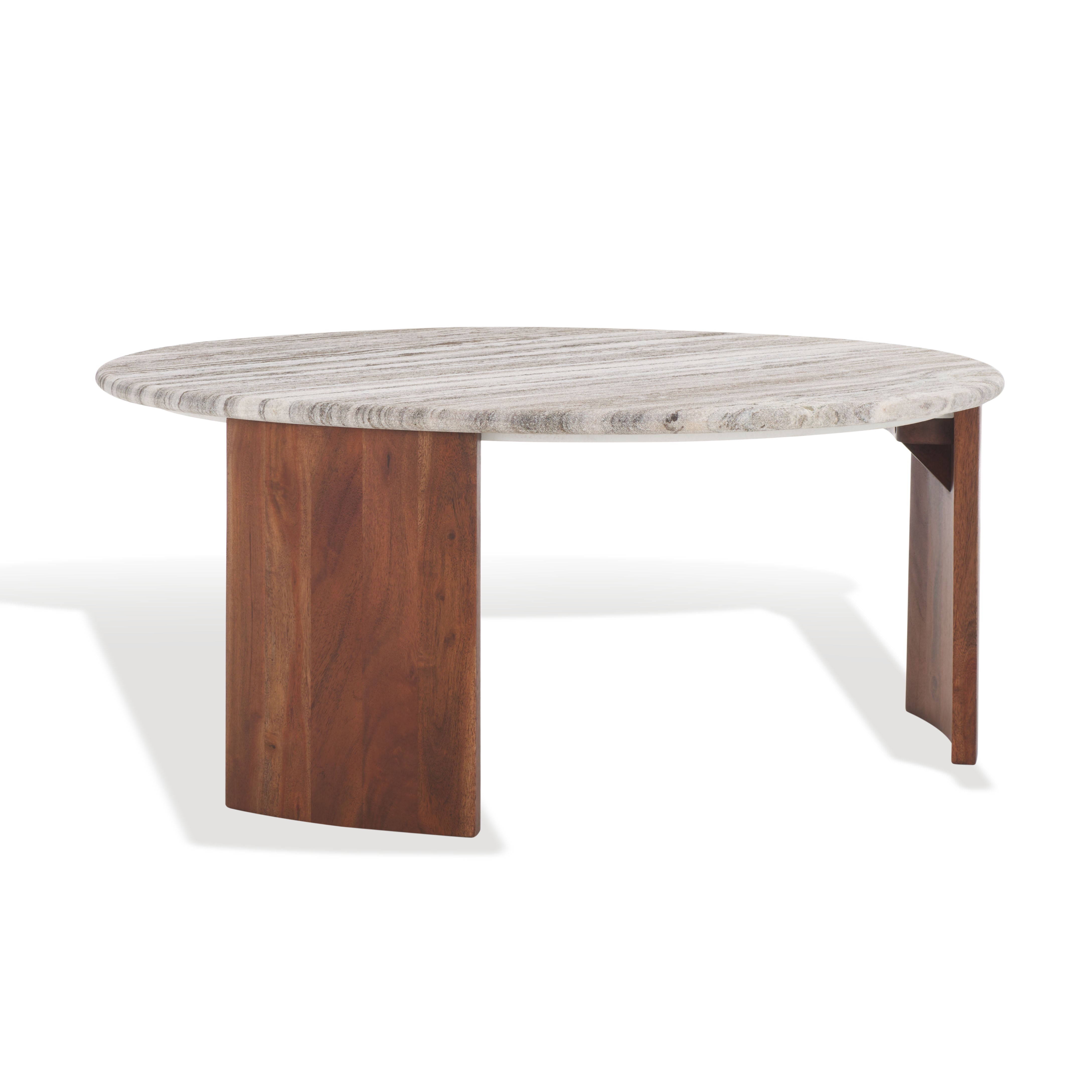 Safavieh Couture Dannica Marble Top Coffee Table, SFV9725 - Walnut / Grey