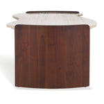 Safavieh Couture Sheyenne Travertine Top Coffee Table, SFV9728 - Travertine / Dark Brown